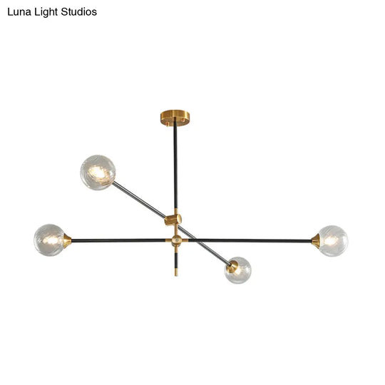 Modern Gold And Black Glass Pendant Chandelier - Molecular Design For Living Room Ceiling