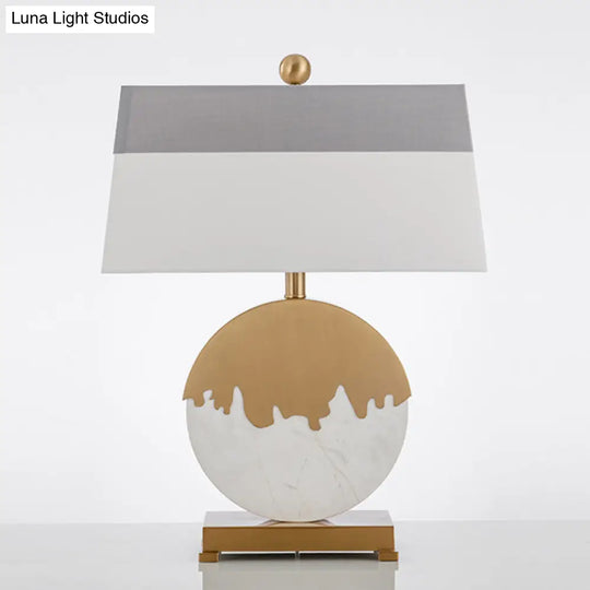 Modern Gold Bedside Lamp With Pagoda Fabric Shade - 1-Head Task Lighting For Bedroom