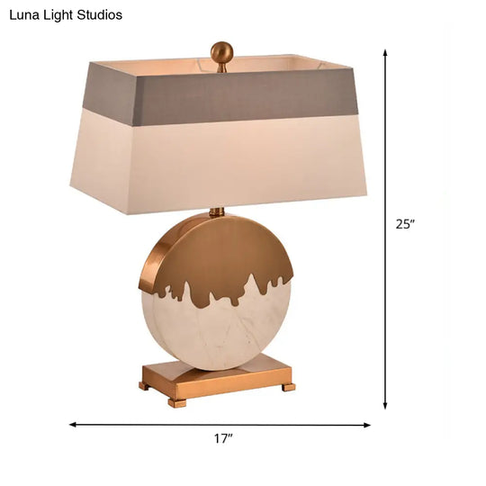 Modern Gold Bedside Lamp With Pagoda Fabric Shade - 1-Head Task Lighting For Bedroom