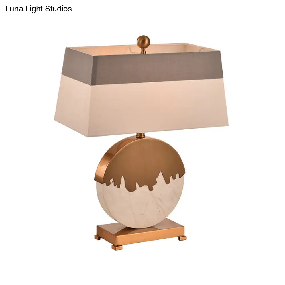 Modern Gold Bedside Lamp With Pagoda Fabric Shade - 1-Head Task Lighting For Bedroom