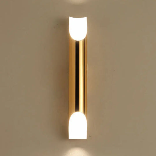 Modern Gold/Black/White Pipe Wall Light Sconce - 2/4 Lights Metal Mounted For Living Room 2 / Gold