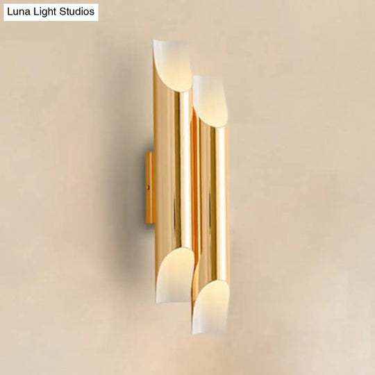 Modern Gold/Black/White Pipe Wall Light Sconce - 2/4 Lights Metal Mounted For Living Room