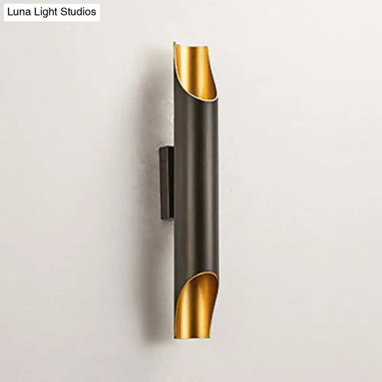 Modern Gold/Black/White Pipe Wall Light Sconce - 2/4 Lights Metal Mounted For Living Room