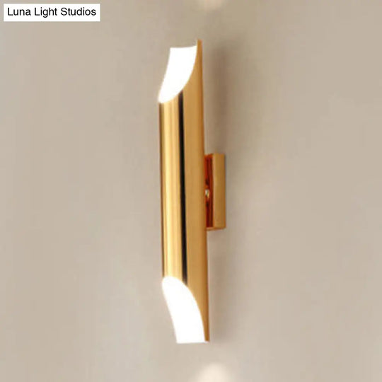 Modern Gold/Black/White Pipe Wall Light Sconce - 2/4 Lights Metal Mounted For Living Room