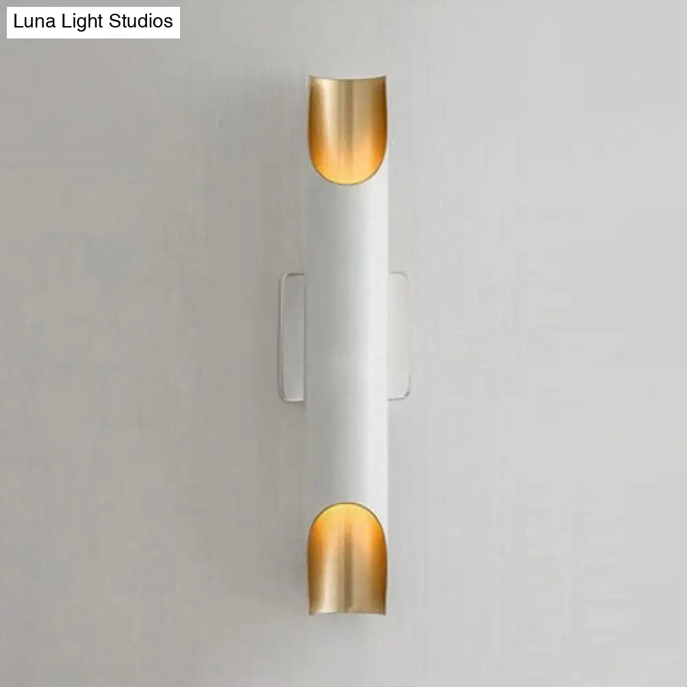 Modern Gold/Black/White Pipe Wall Light Sconce - 2/4 Lights Metal Mounted For Living Room