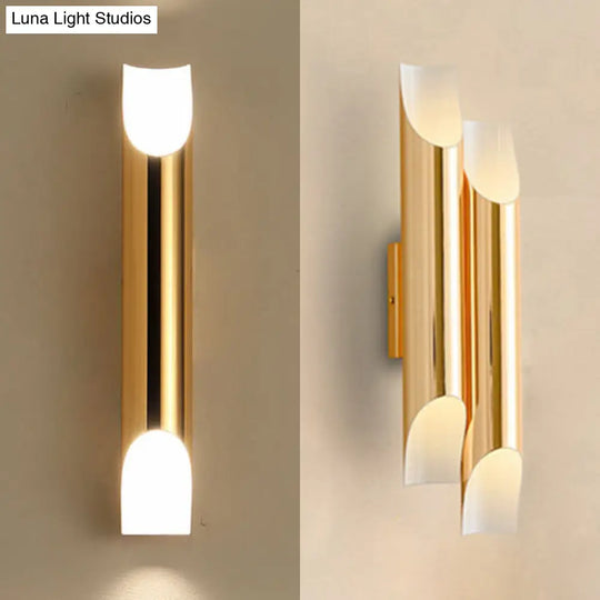 Modern Gold/Black/White Pipe Wall Light Sconce - 2/4 Lights Metal Mounted For Living Room