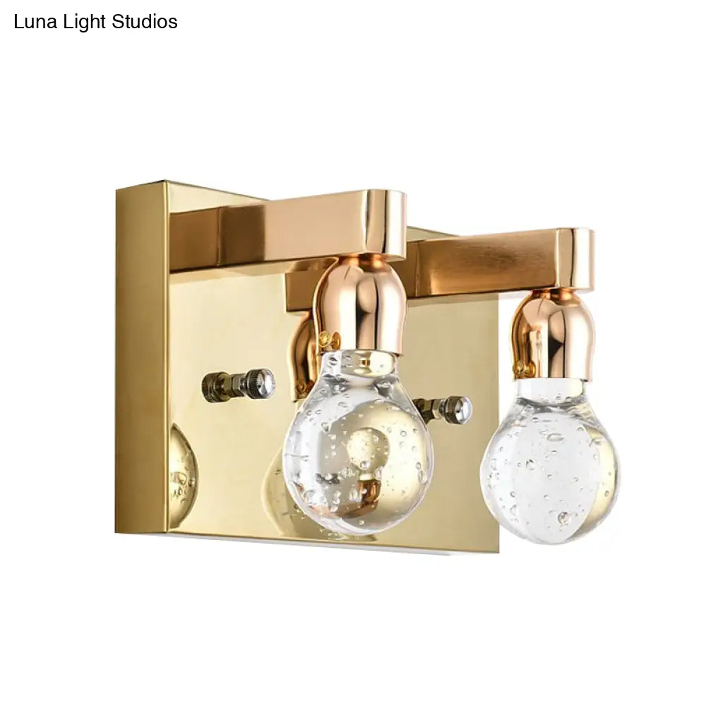 Modern Gold Bulb-Shaped Crystal Wall Sconce - Bedroom Bubble Light Fixture