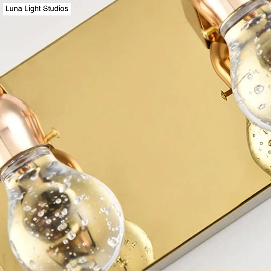 Modern Gold Bulb-Shaped Crystal Wall Sconce - Bedroom Bubble Light Fixture