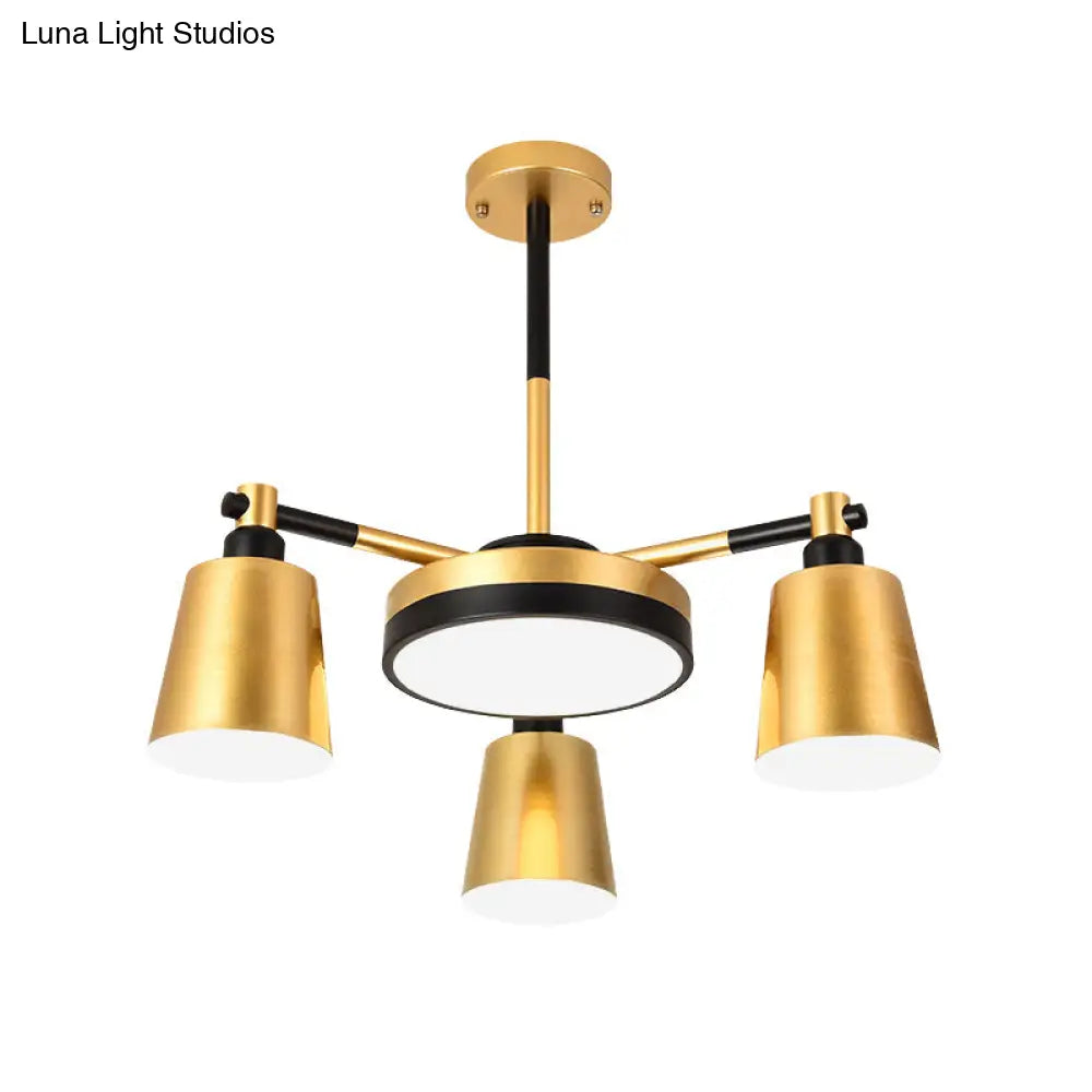 Modern Gold Chandelier - Barrel And Round Design With 3/5/6 Lights Ideal For Living Room Ceiling