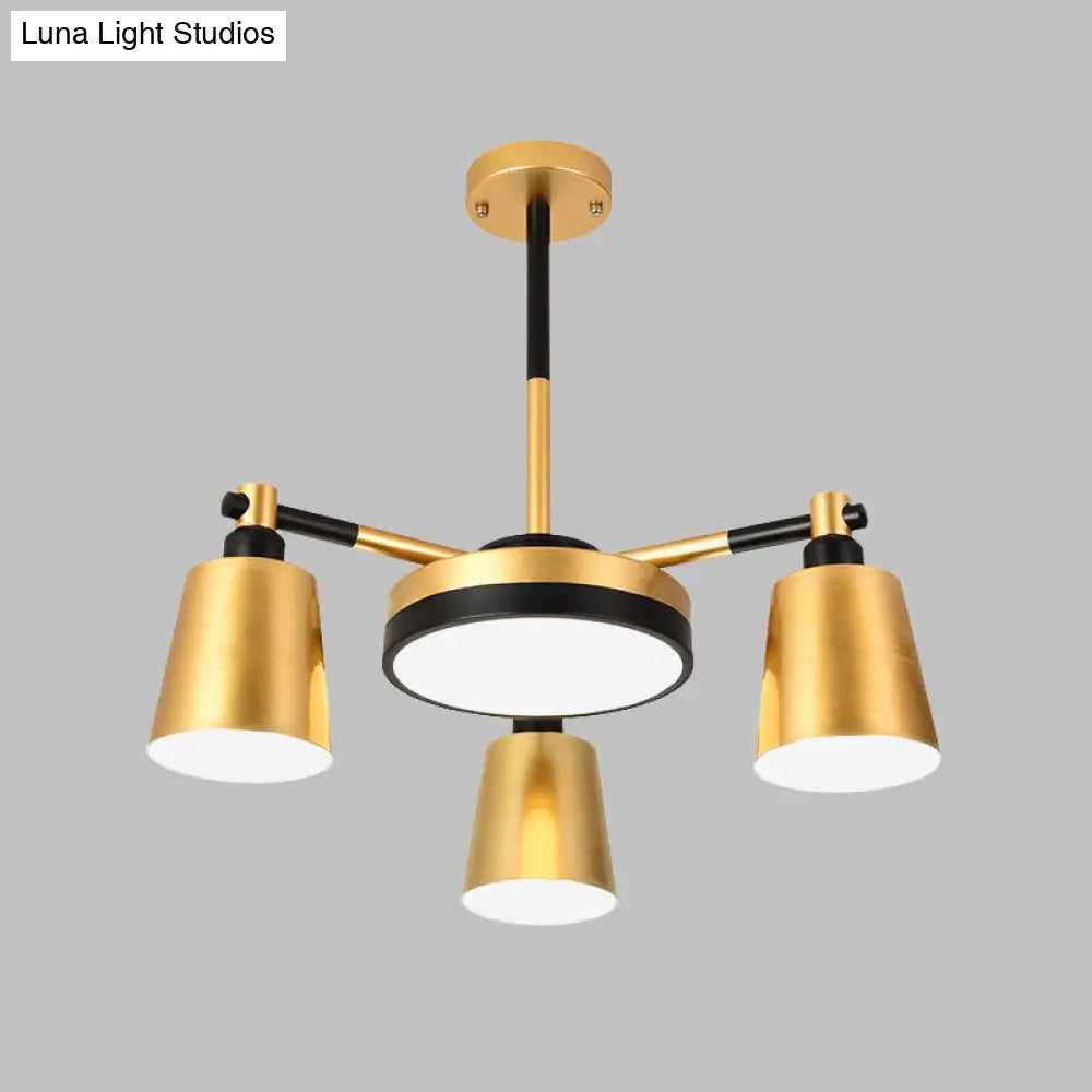 Modern Gold Chandelier - Barrel And Round Design With 3/5/6 Lights Ideal For Living Room Ceiling