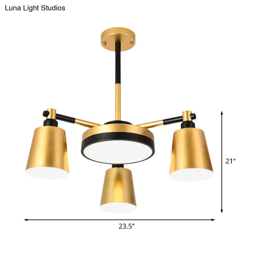 Modern Gold Chandelier - Barrel And Round Design With 3/5/6 Lights Ideal For Living Room Ceiling