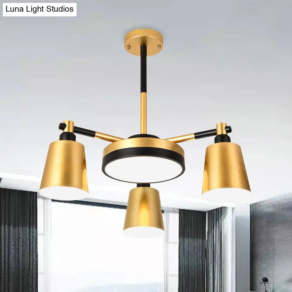 Modern Gold Chandelier - Barrel And Round Design With 3/5/6 Lights Ideal For Living Room Ceiling