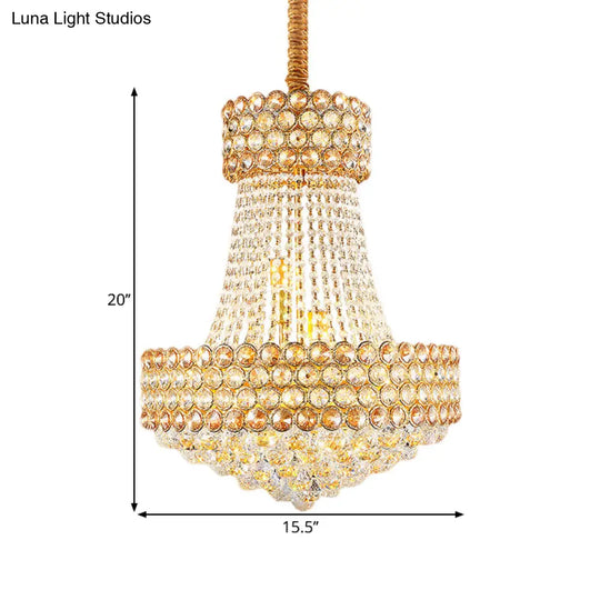 Modern Gold Chandelier With Beveled Glass Crystal Shades - Perfect For Your Sitting Room