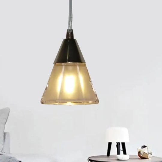 Modern Gold Cone Glass Pendant Lighting For Bedroom