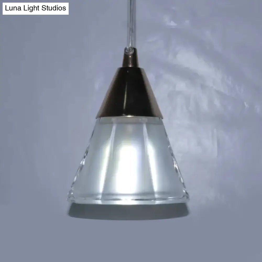 Modern Gold Cone Glass Pendant Lighting For Bedroom