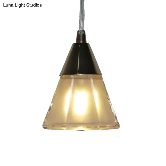 Modern Gold Pendant Lighting With Translucent Glass Shade For Bedroom