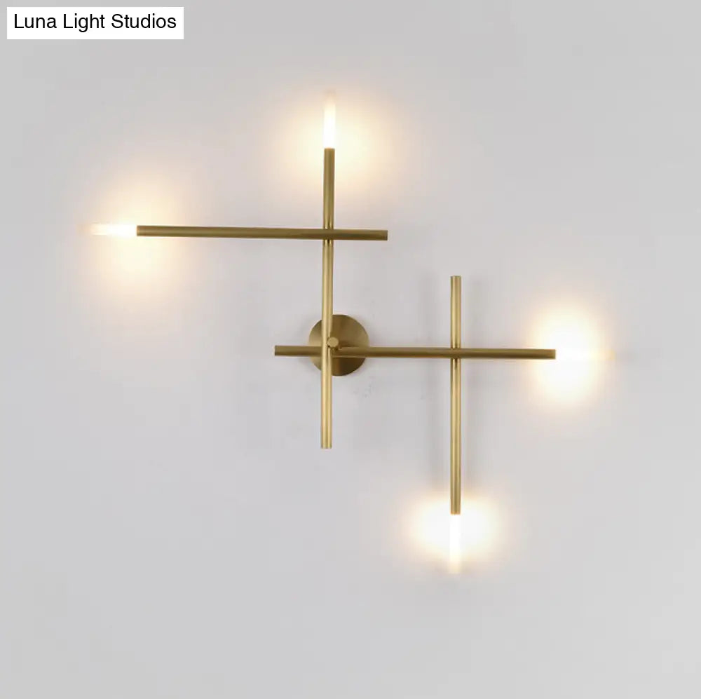 Modern Gold Crisscross Wall Mounted Sconce Light For Bedroom - Creative Simplicity