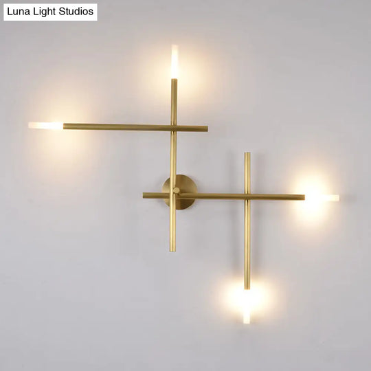 Modern Gold Crisscross Wall Mounted Sconce Light For Bedroom - Creative Simplicity