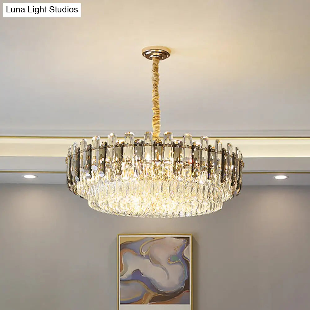 Modern Gold Crystal Chandelier 8/15/19 Bulbs Pendant Light Fixture