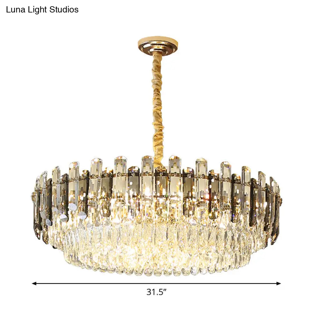 Modern Gold Crystal Chandelier 8/15/19 Bulbs Pendant Light Fixture