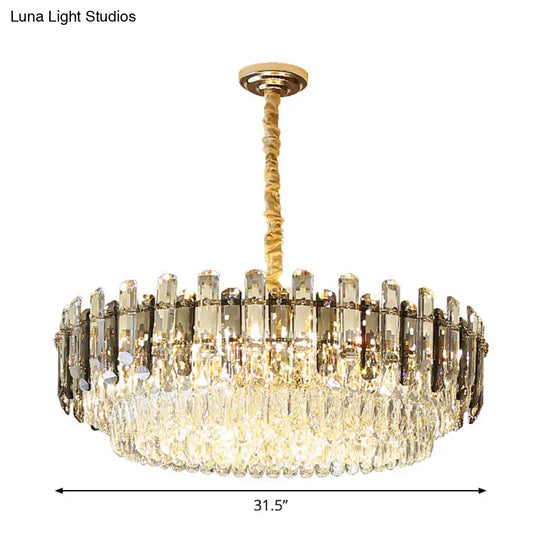 Modern Gold Crystal Chandelier 8/15/19 Bulbs Pendant Light Fixture