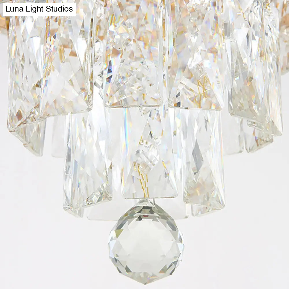 Modern Gold Crystal Led Chandelier Light Fixture For Dining Room - 12/18 Wide