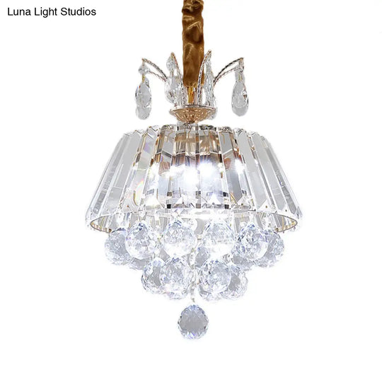 Modern Gold Crystal Led Chandelier Light Fixture For Dining Room - 12/18 Wide