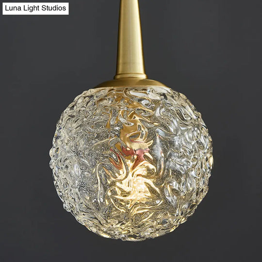 Modern Gold Crystal Pendant Ceiling Light Spherical Suspension Lamp