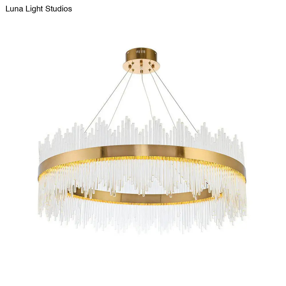 Modern Gold Led Crystal Chandelier Ceiling Light For Living Room