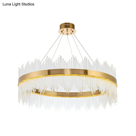 Modern Gold Led Crystal Chandelier Ceiling Light For Living Room