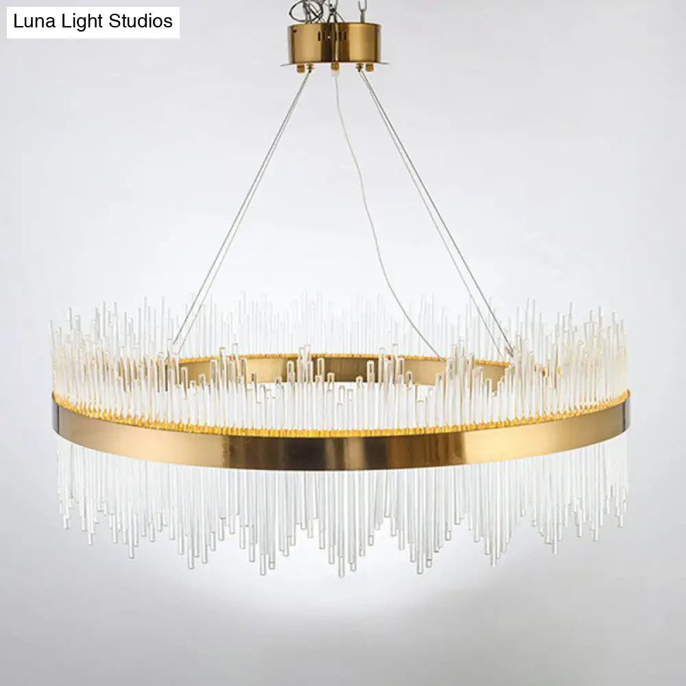 Modern Gold Led Crystal Chandelier Ceiling Light For Living Room