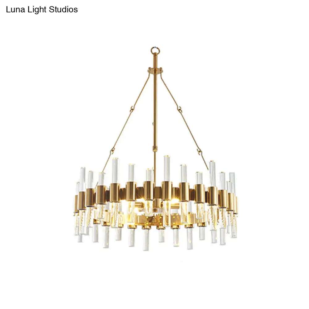 Modern Gold Crystal Loop Chandelier Pendant Light