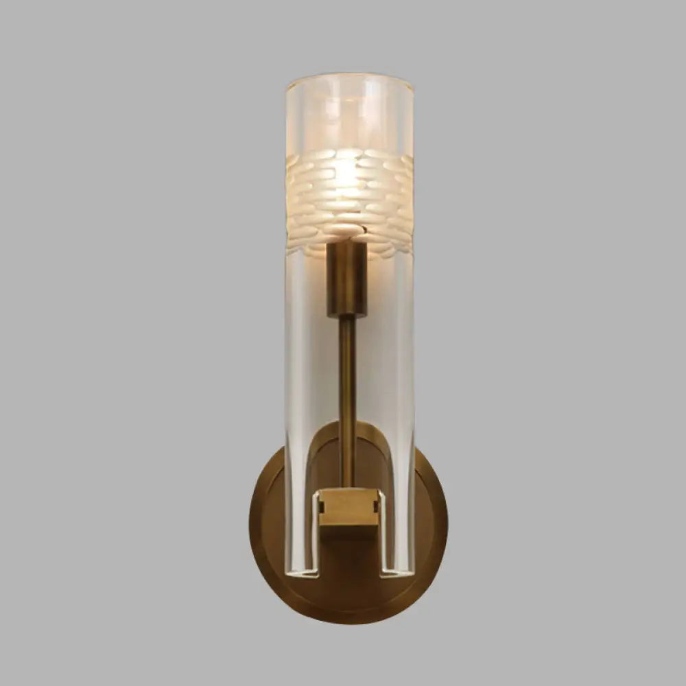 Modern Gold Crystal Wall Lamp: Stylish Cylinder Design Perfect For Living Room Lighting