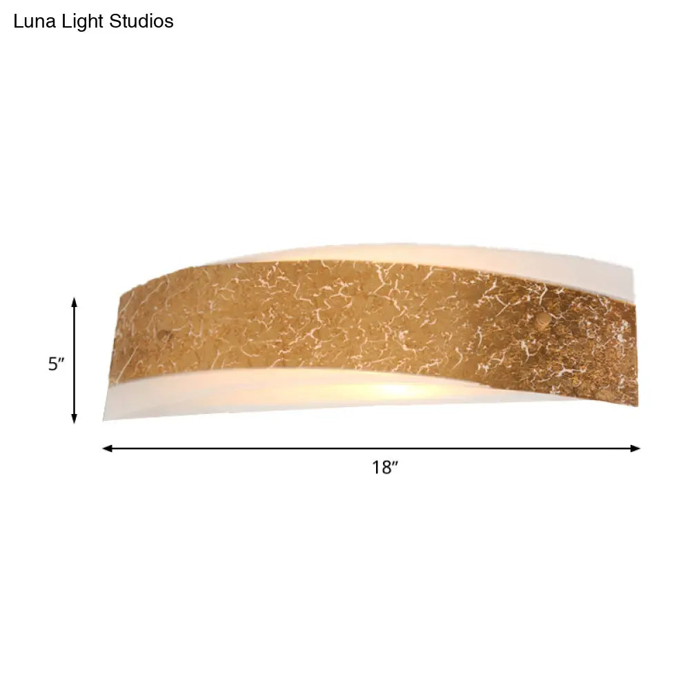 Modern Gold Curved Led Wall Lamp With 2 Lights For Living Room - Metal Mount Lighting