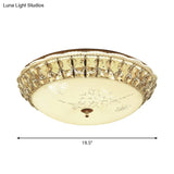 Modern Gold Dome Led Flush - Mount Crystal Light Fixture - Contemporary & Elegant Ceiling Lamp
