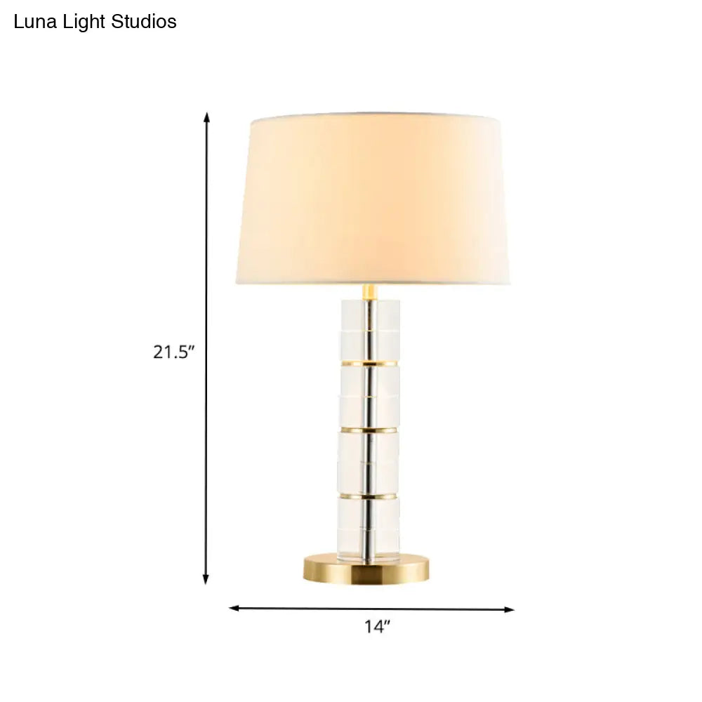 Modern Gold Drum Task Light With 1 Bulb: A Stylish Reading Lamp For Living Room