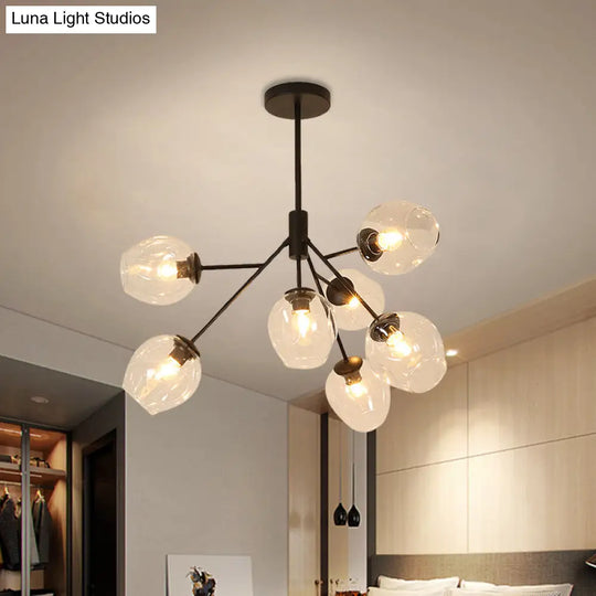 Modern Gold Finish Clear Glass Branching Chandelier - 7/9/13 Heads Simple Ceiling Pendant Light