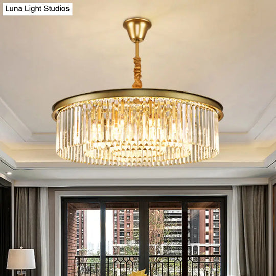 Modern Gold Finish Crystal Ceiling Chandelier For Living Room