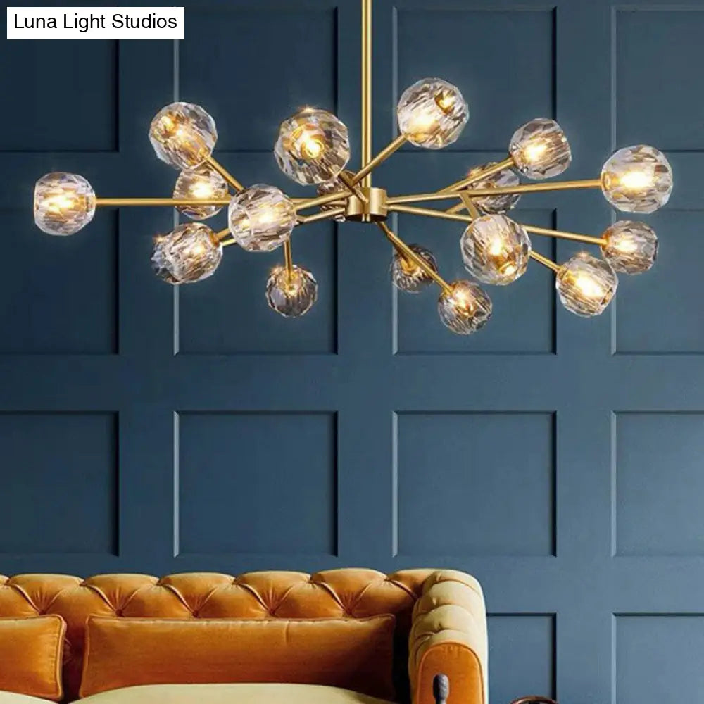 Modern Gold Crystal Orb Ceiling Chandelier For Living Room 18 /