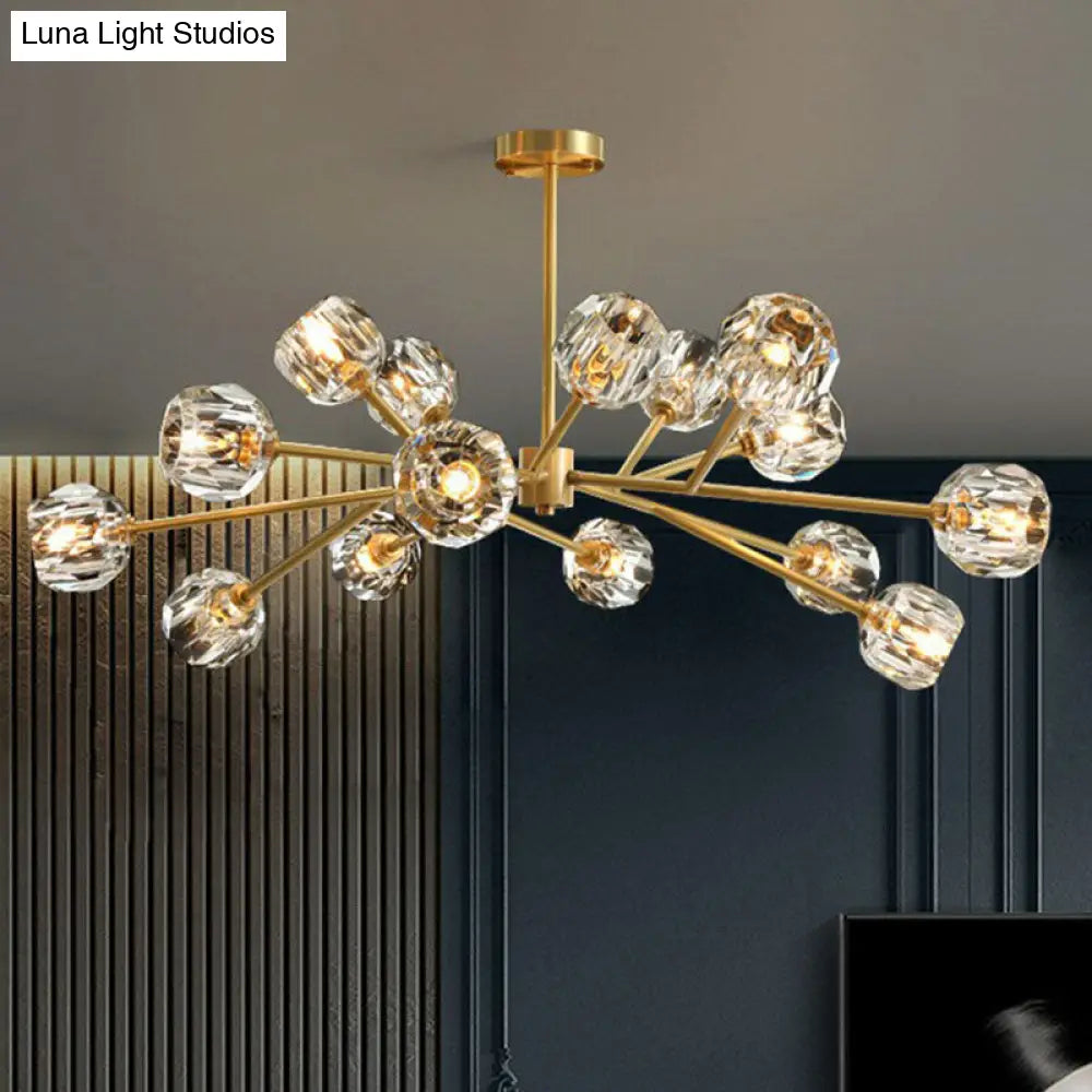 Modern Gold Crystal Orb Ceiling Chandelier For Living Room 12 /