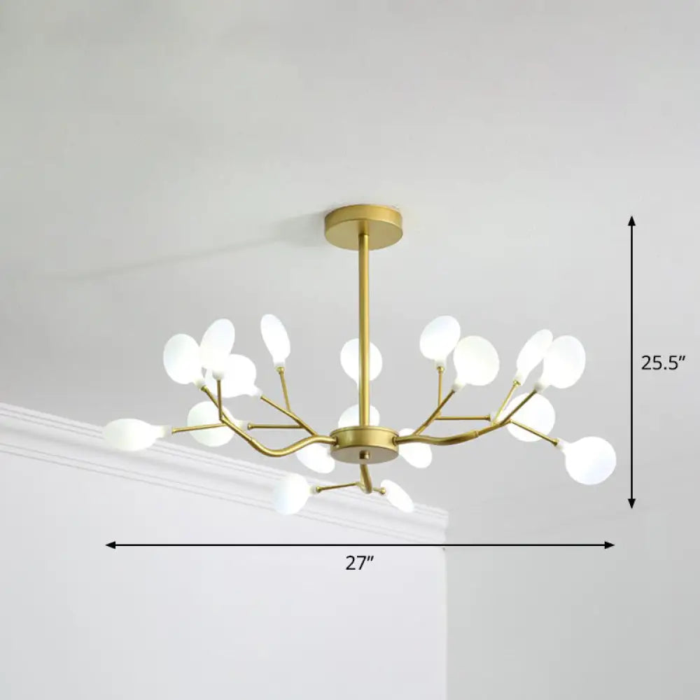 Modern Gold Finish Firefly Hanging Lamp: Acrylic Chandelier Light For Living Room 18 /