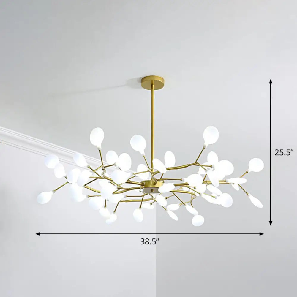 Modern Gold Finish Firefly Hanging Lamp: Acrylic Chandelier Light For Living Room 54 /