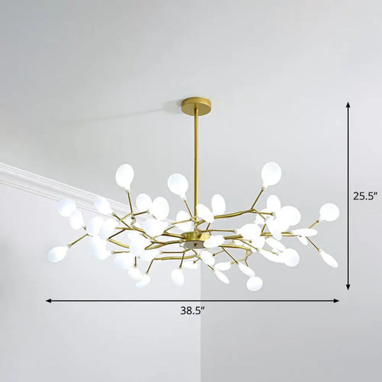 Modern Gold Finish Firefly Hanging Lamp: Acrylic Chandelier Light For Living Room 54 /