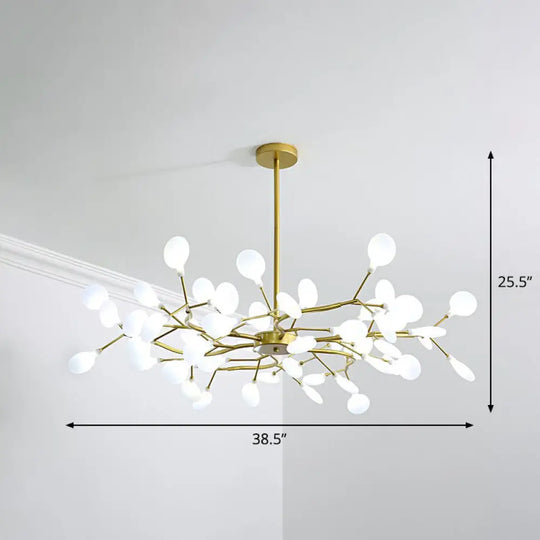 Modern Gold Finish Firefly Hanging Lamp: Acrylic Chandelier Light For Living Room 63 /