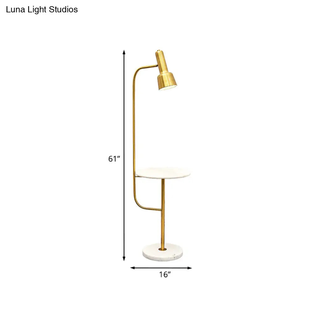 Modern Gold Floor Lamp - Metallic Tube Design Ideal For Living Room