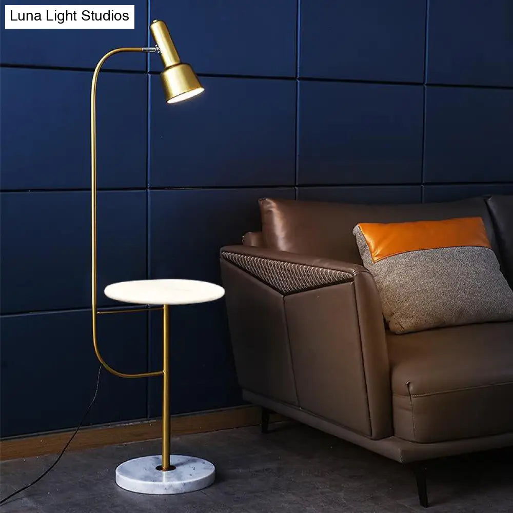 Modern Gold Floor Lamp - Metallic Tube Design Ideal For Living Room