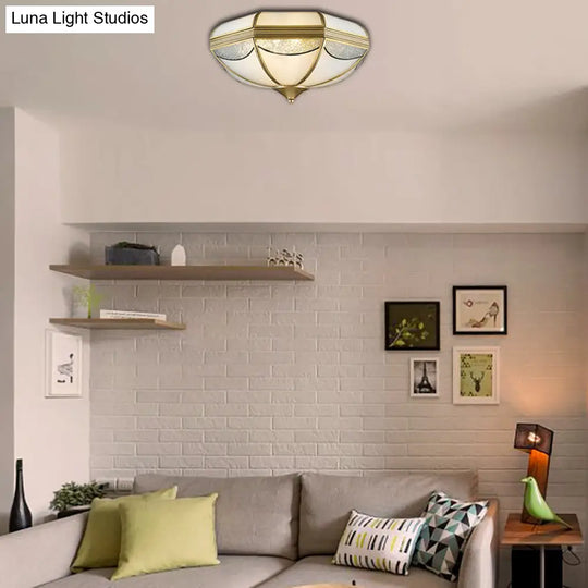 Modern Gold Flush Ceiling Light With Opal Glass And Multiple Sizes Ideal For Bedroom - 2/3/5 Lights