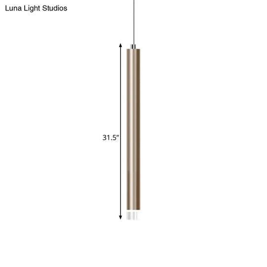 Modern Gold Flute Ceiling Pendant Light For Bar Counter - Led Warm/White 12’/19.5’/23.5’ Height