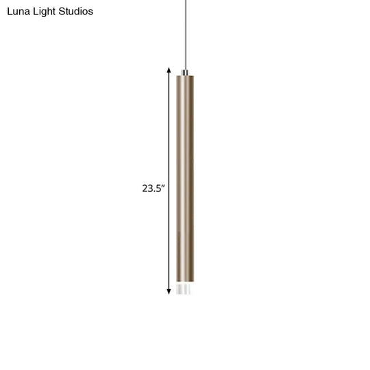 Modern Gold Flute Ceiling Pendant Light For Bar Counter - Led Warm/White 12’/19.5’/23.5’ Height