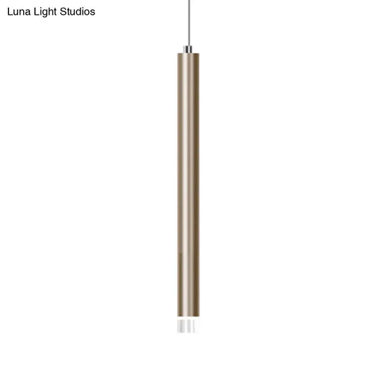 Modern Gold Flute Ceiling Pendant Light For Bar Counter - Led Warm/White 12’/19.5’/23.5’ Height